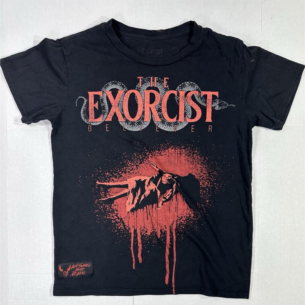 The Exorcist Believer Horror Movie T-Shirt Black Red Graphic Tee Size Small